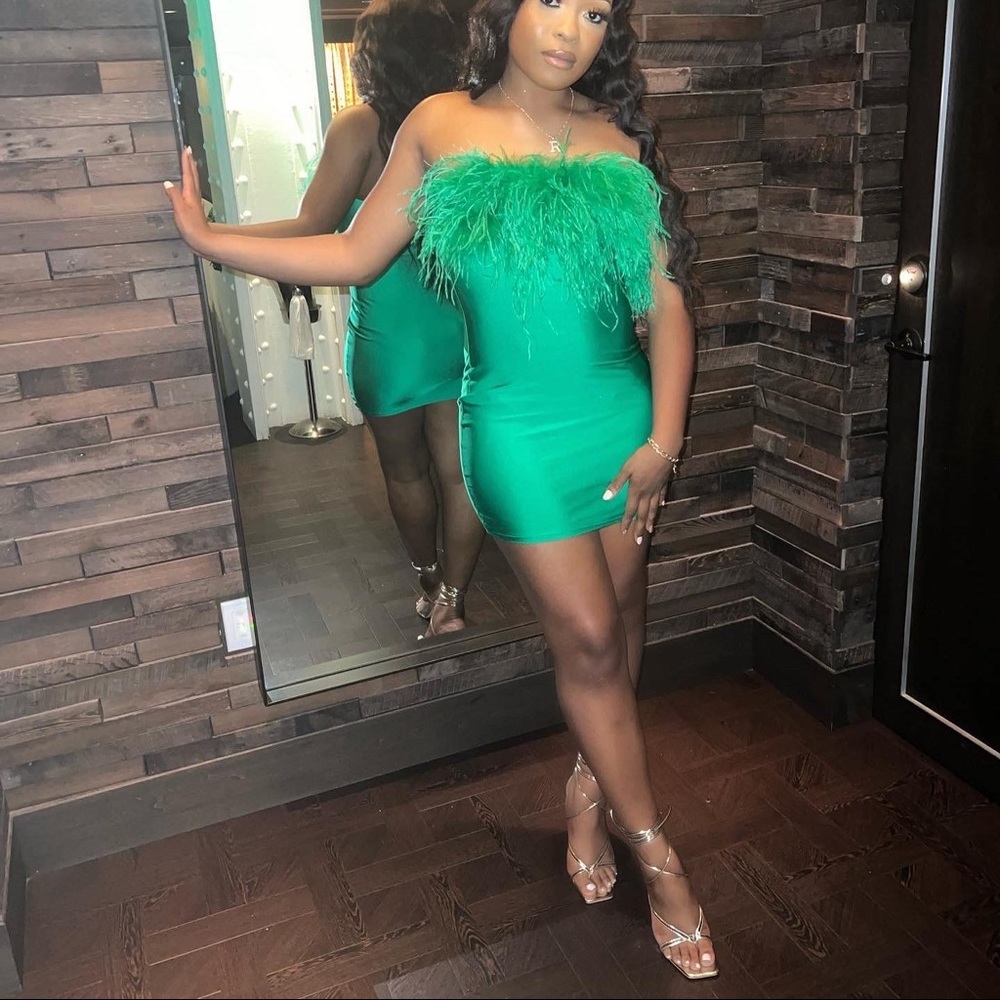 Green Feather Dress